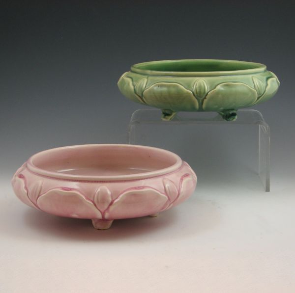 Two Weller footed bowls both in high