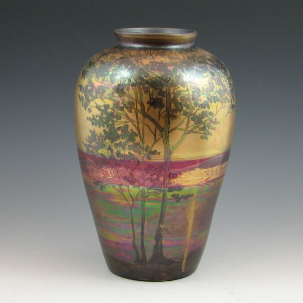 Weller LaSa scenic vase in iridescent 1444cc