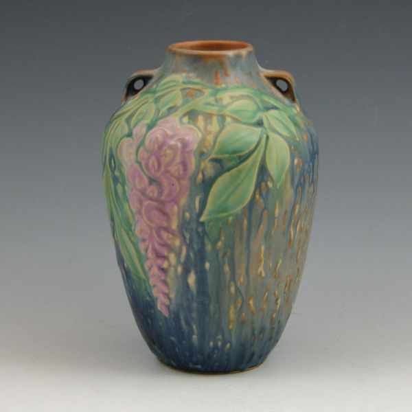 Roseville blue Wisteria 630-6 vase.