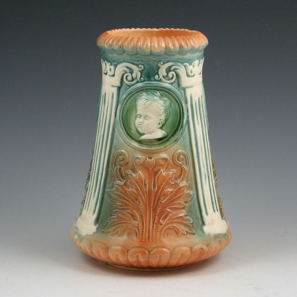Roseville Cherub Cameo vase. Unmarked.