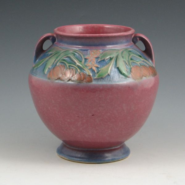 Roseville Baneda 591-6 vase in plum.