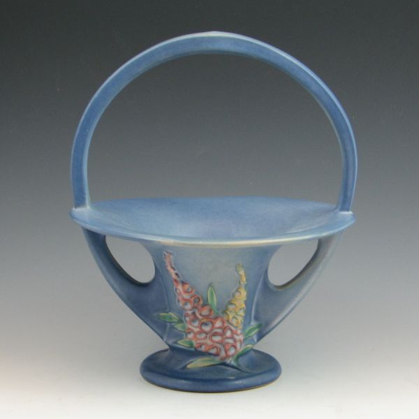 Roseville Foxglove basket in blue  1444fd