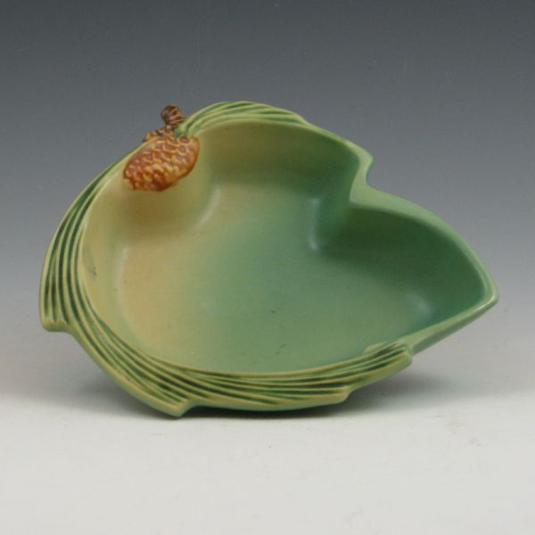 Roseville green Pine Cone nut dish.