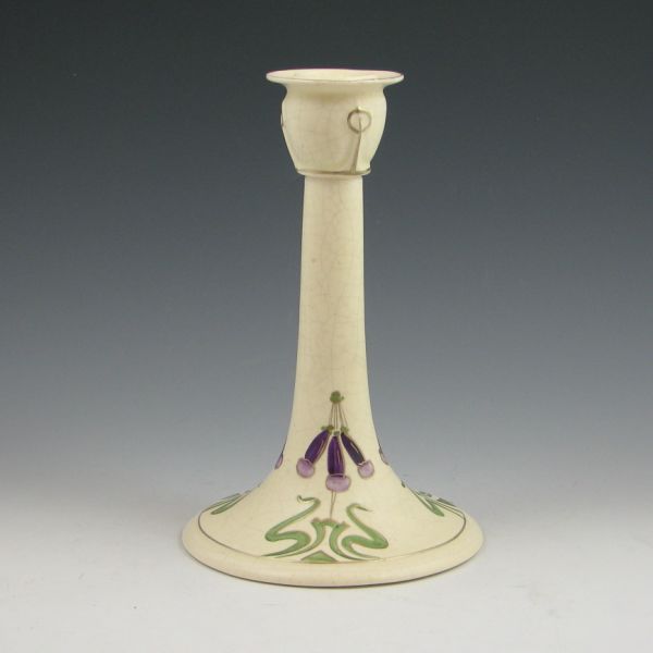 Roseville Decorated Creamware candlestick 144551
