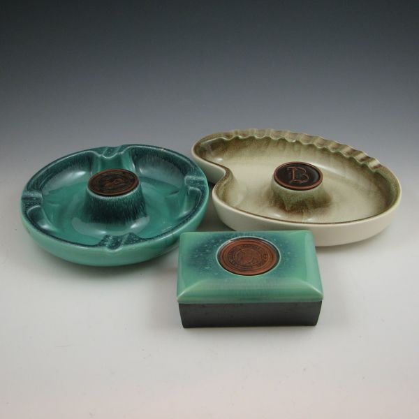 Two Roseville Hyde Park ashtrays 144580