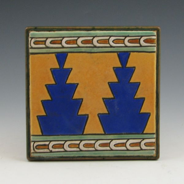 California Faience tile in copper