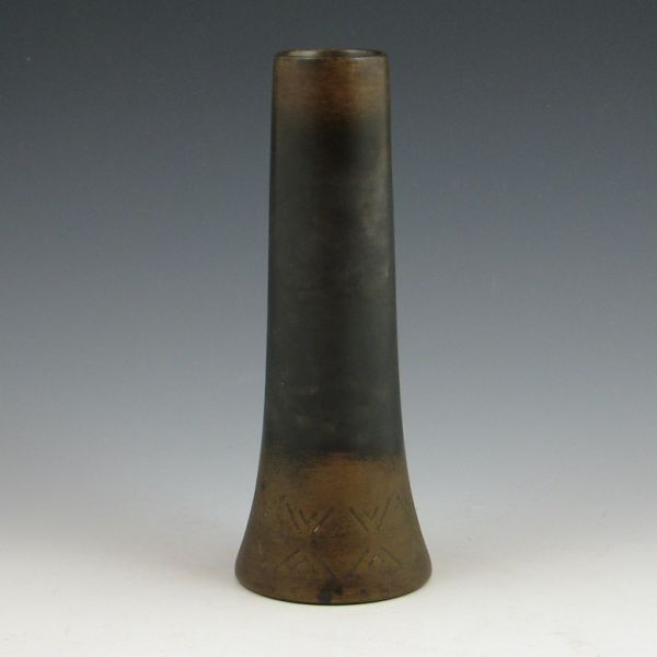 Norse Pottery vase in black with gold.