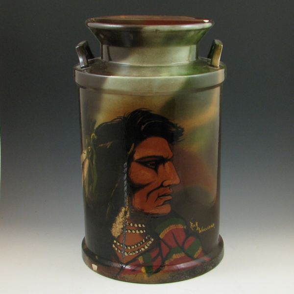 Rick Wisecarver milk jug with Native