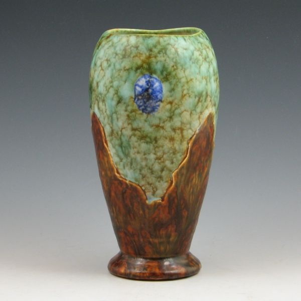 Bretby vase with drippy color in matte