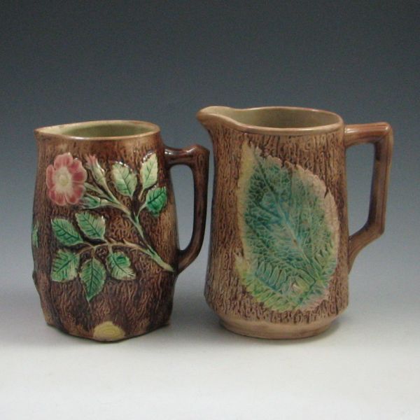 Two 2 Majolica Pitchers both 1449d5
