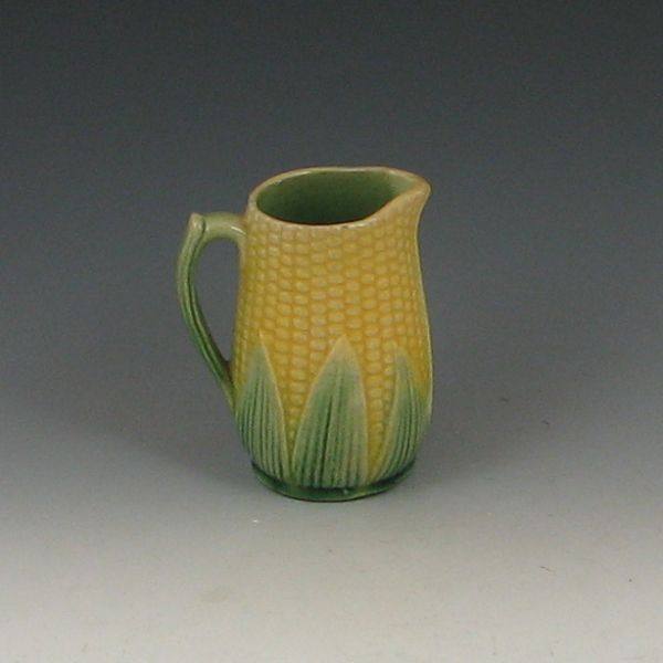 Majolica Corn Creamer unmarked 4 3/4h