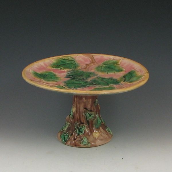 Majolica Etruscan Cake Stand marked