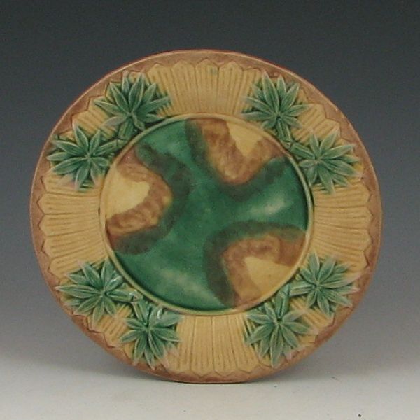 Majolica Etruscan Bamboo Plate marked