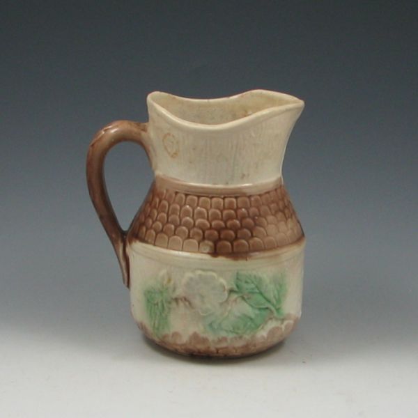 Majolica Flowered Pitcher unmarked 144a40