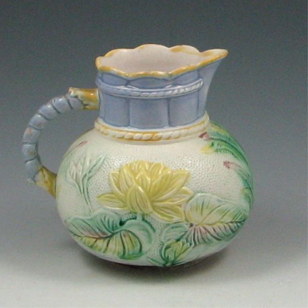 Majolica Flowered Pitcher marked 144a50