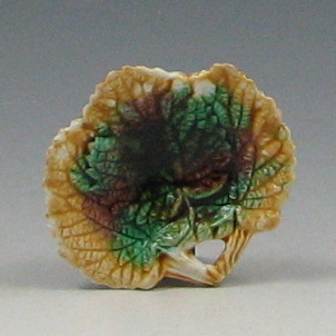 Majolica Maple Leaf Butter Plat unmarked