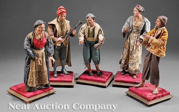 A Group of Five Antique Neapolitan