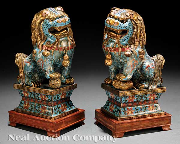 A Pair of Chinese Cloisonné Enamel