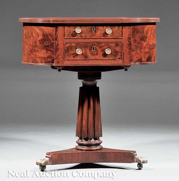 An American Classical Carved Mahogany