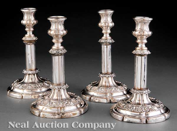 A Set of Four Antique English Silverplate