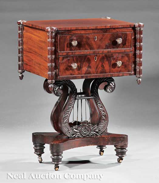 An American Classical Carved Mahogany