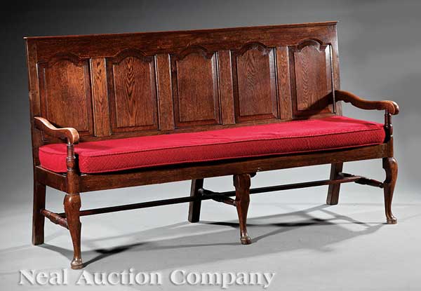A Queen Anne Carved Oak Settle 142677