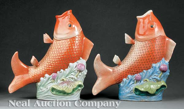 A Pair of Chinese Polychrome Porcelain
