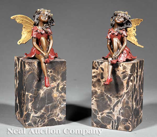 A Pair of Figural Bronze Bookends 1426e4
