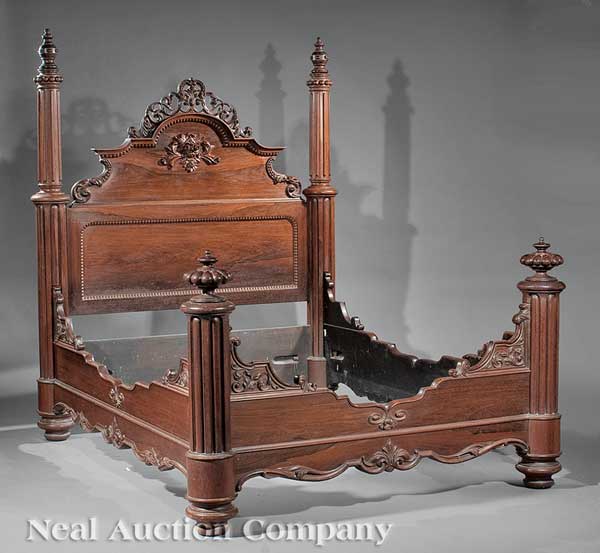 An American Rococo Carved Rosewood and