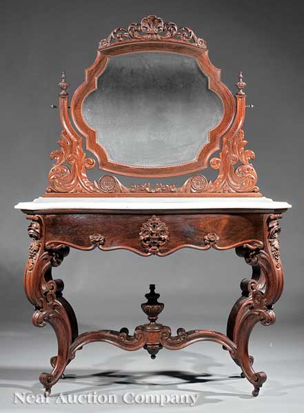 An American Rococo Carved Rosewood