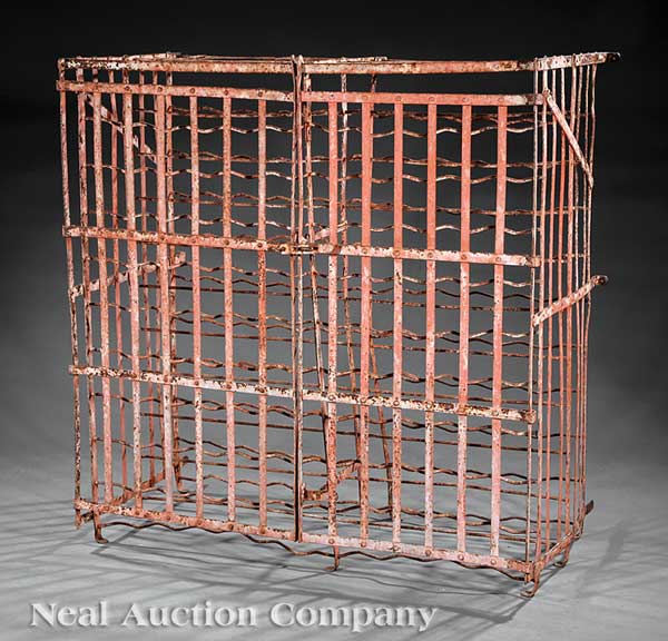 An Antique Iron Wine Rack early
