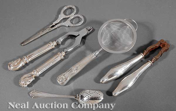 A Group of Silver Handled Nut Crackers