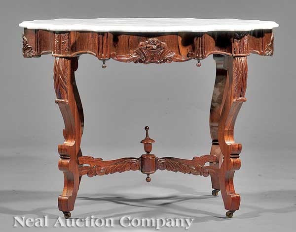 An American Rococo Carved Rosewood Center