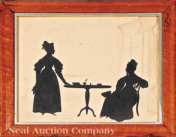 Four Antique Silhouettes of Women 14276f