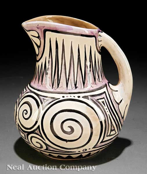 A Shearwater Pottery Pitcher 2001 decorated