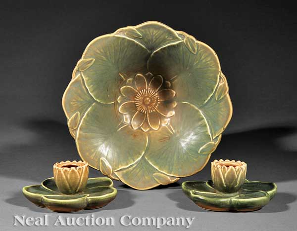 Three Weller Art Pottery "Lily