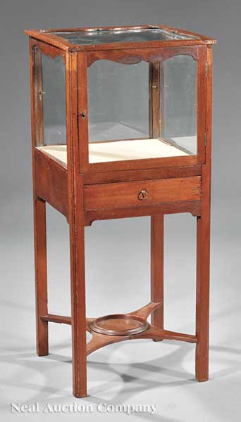 A Small Antique Walnut Vitrine 1427d6