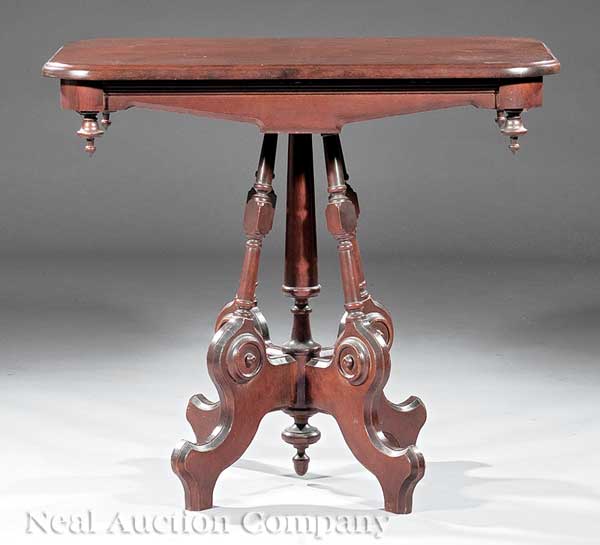 An Antique American Carved Walnut Side