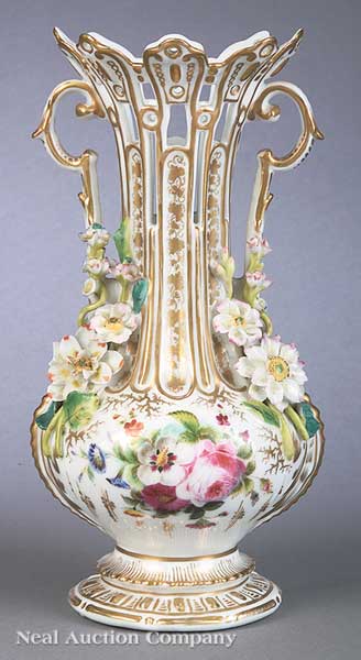 A French Gilt and Polychromed Porcelain