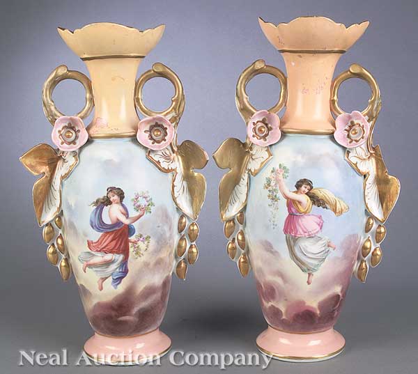 A Pair of French Porcelain Baluster