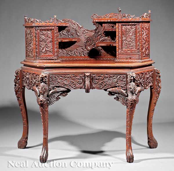 A Japanese Highly Carved Hardwood 142809