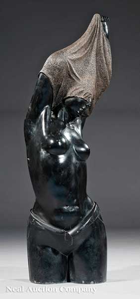 A Contemporary Black Marble Sculpture