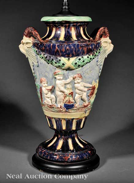 A Large Majolica Vase in the Classical 142821