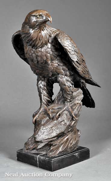 A Patinated Bronze Figure of an