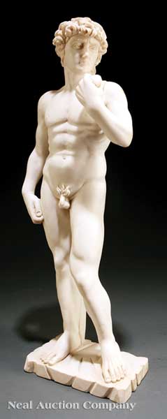 A Carrara Marble Figure of David after