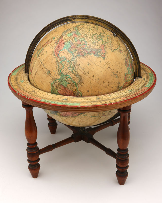 Dated 1870 Boston MA terrestrial globe