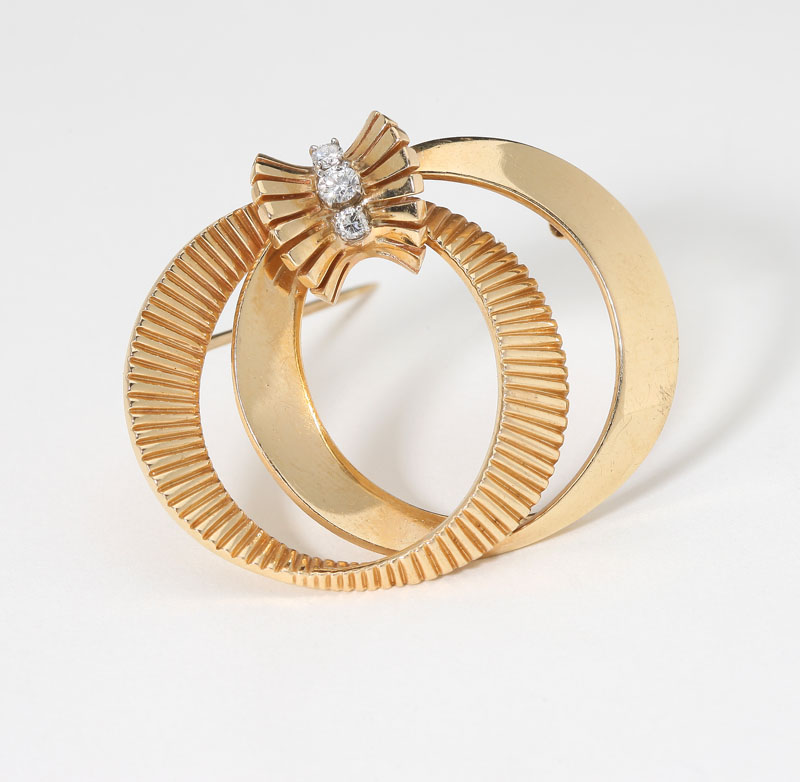 Circa 1945 14K yellow gold double