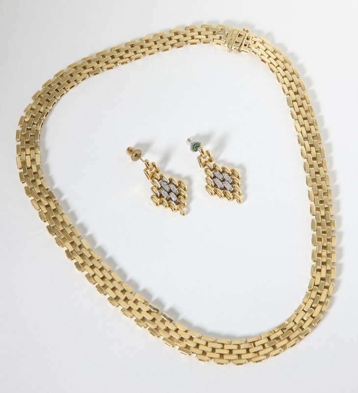 14K gold panther link necklace