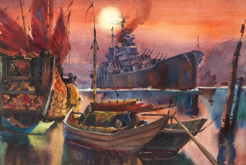 ''Evening on the Yangtze'' watercolor