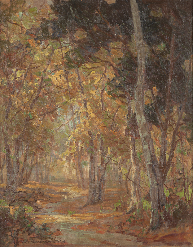 Forest interior oil on canvas.